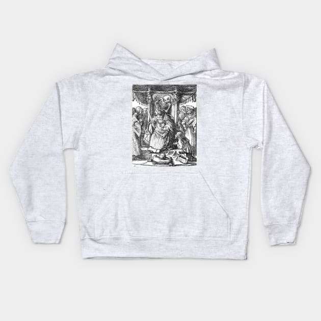 The Emperor, the Dance of Death - Hans Holbein Kids Hoodie by themasters